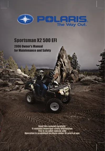 2006 Polaris Sportsman X2 500 EFI Owner's Manual (P/N 9920361)