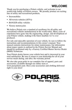 2006 Polaris Sportsman X2 500 EFI owners manual Preview image 4