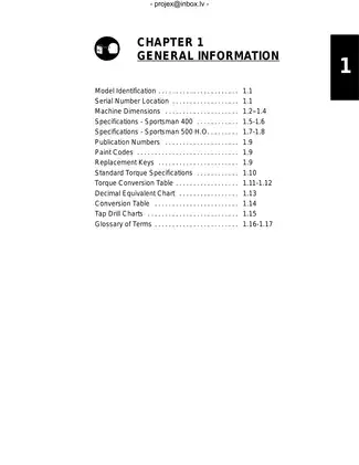 2002 Polaris Sportsman 400, Sportsman 500 DUSE & H.O. ATV repair manual Preview image 1