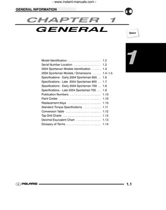 2004 Polaris Sportsman 600, Sportsman 700 repair manual Preview image 2