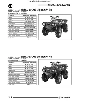 2004 Polaris Sportsman 600 & 700 Service Manual - Comprehensive Repair and Maintenance Guide Preview image 5