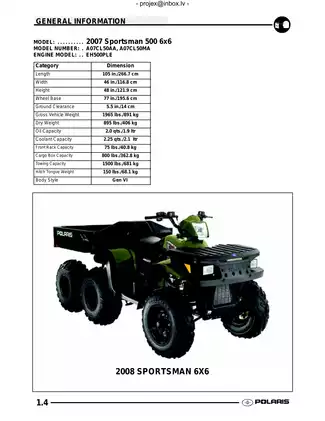 Polaris Sportsman 500 6x6 Service Manual (2007-2008) Preview image 5