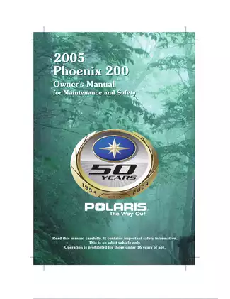 2005 Polaris Phoenix 200 owners manual Preview image 1