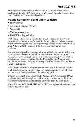 2005 Polaris Phoenix 200 Owner's Manual & Service Guide Preview image 4