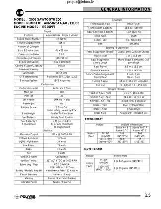 Polaris Phoenix & Sawtooth 200 Service Manual (2006) - Comprehensive Repair Guide Preview image 5