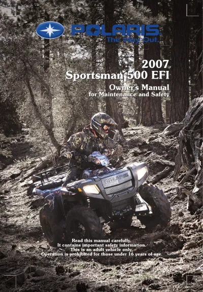 2007 Polaris Sportsman 500 EFI Owner's Manual (P/N 9920364)