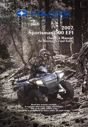 2007 Polaris Sportsman 500 EFI ATV owner´s manual Preview image 1