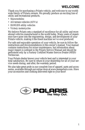 2007 Polaris Sportsman 500 EFI ATV owner´s manual Preview image 4