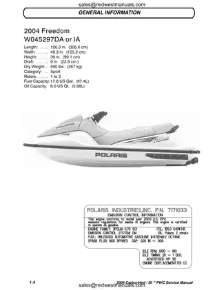 2004 Polaris Personal Watercraft Service Manual - Comprehensive Guide for Maintenance and Troubleshooting Preview image 5
