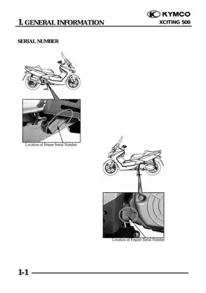 Kymco Xciting 500 scooter manual Preview image 2