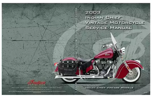 Indian Chief Vintage Motorcycle Service Manual (2003)