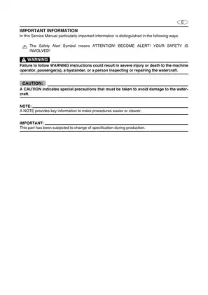 2002 Yamaha Waverunner FX140 service manual Preview image 4