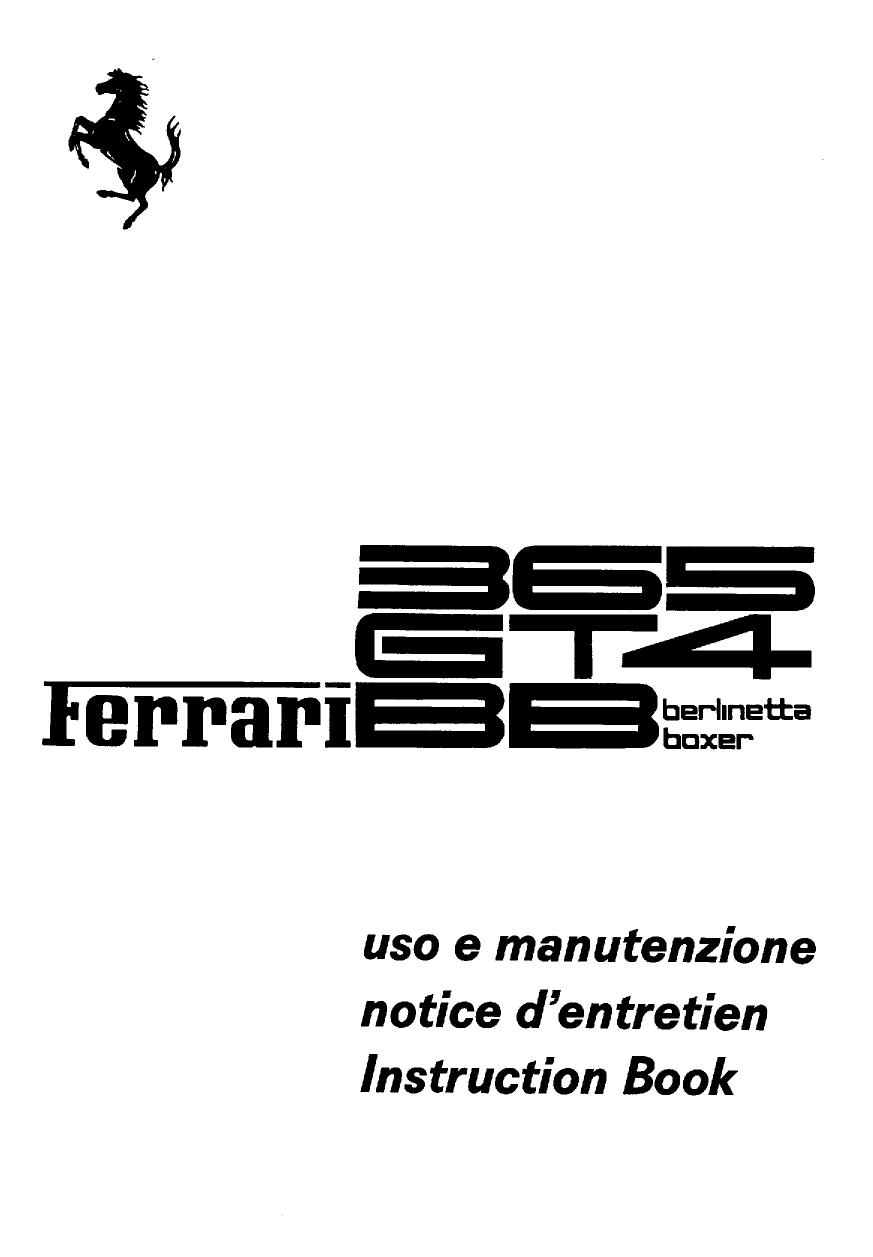 1968-1973 Ferrari 365 GT4 owners service manual Preview image 2