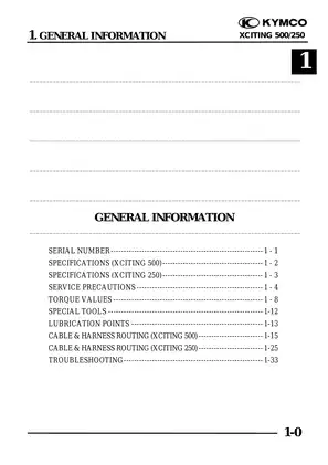 KYMCO XCITING 500/250 Service Manual - Comprehensive Maintenance Guide Preview image 3