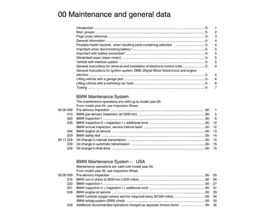 Comprehensive BMW Vehicle Repair and Maintenance Manual (1985-1994) Preview image 3
