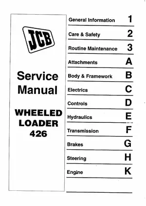 JCB 426 wheeled loader service manual Preview image 1