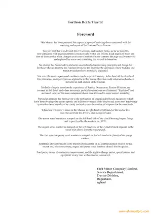 Fordson Dexta Tractor Workshop Manual - Complete Service Guide Preview image 2
