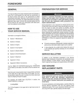 Buell Lightning X1 1999/2000 Service Manual - Comprehensive Repair Guide Preview image 4