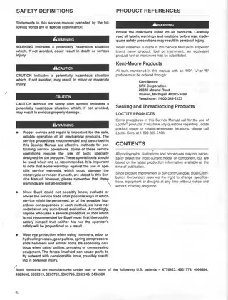Buell Lightning X1 1999/2000 Service Manual - Comprehensive Repair Guide Preview image 5