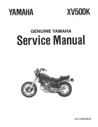 Yamaha Virago, XV500, XV500K service manual Preview image 1