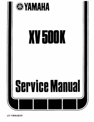 Yamaha Virago, XV500, XV500K service manual Preview image 2