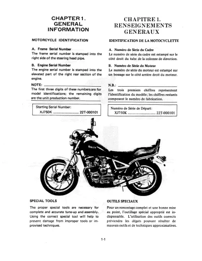1981–1983 Yamaha SECA 750, XJ750RH-RK, XJ750K Service Manual (P/N 90890-03081)
