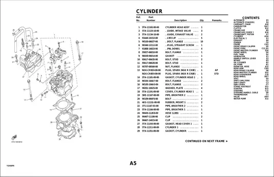 2003 Yamaha YZ450F, YZ450 parts catalog Preview image 5