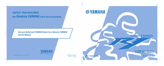 2004-2005 Yamaha YZF-R1, R-1 R 1 R1S R1SC service manual Preview image 1