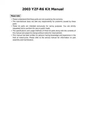 2003-2005 Yamaha YZF-R6 manual Preview image 2