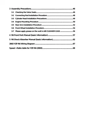2003-2005 Yamaha YZF-R6 manual Preview image 4