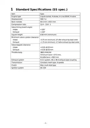 2003-2005 Yamaha YZF-R6 manual Preview image 5