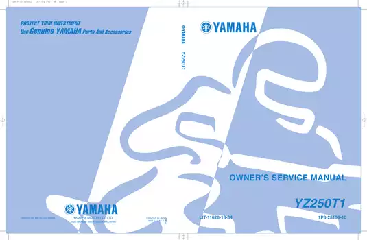 2005 Yamaha YZ250T1 owner´s service manual Preview image 1