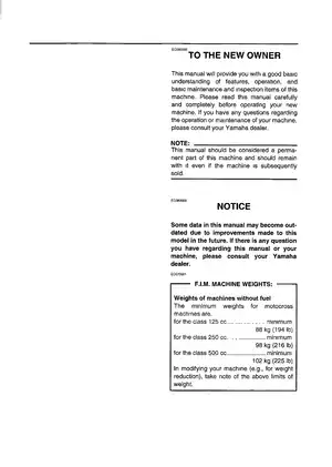 Yamaha C020000 YZ Series Operating & Maintenance Manual Preview image 5
