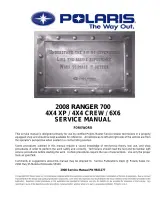 2008 Polaris Ranger 700, Ranger 4X4 XP, Ranger 4X4 Crew, Ranger 6X6 Service Manual (P/N 9921277) – preview page 1