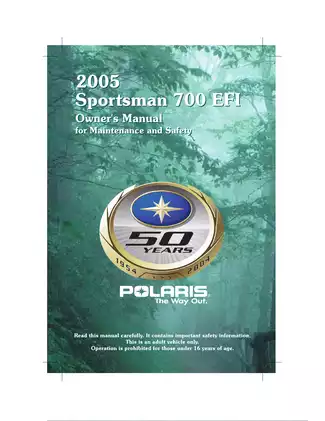 2005 Polaris Sportsman 700 EFI Owner's Manual - Complete Guide