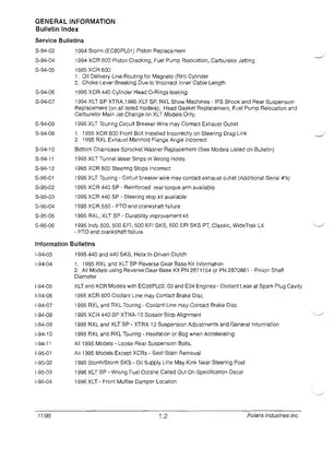 Polaris Indy snowmobile manual, PDF: 1996-1998  Preview image 5