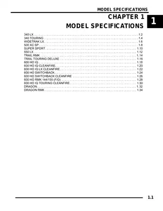 2007 Polaris 340, 500, 550, 600, 700 2-stroke snowmobile service manual Preview image 4