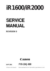 2002–2009 Canon iR1600/iR2000 Copier Service Manual (P/N FY8-13HJ-000) – preview page 1