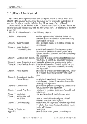 2000 Canon iR 1600, iR 2000 copier service manual Preview image 4