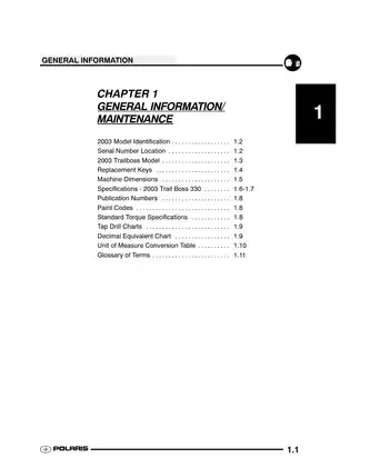 2003-2006 Polaris Trail Boss 330 ATV manual Preview image 1