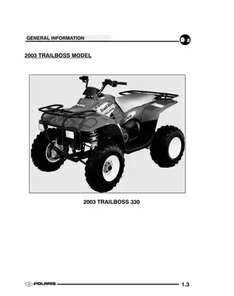 2003 Polaris Trail Boss 330 Service Manual and Maintenance Guide Preview image 3
