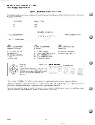 Snowmobile manual for 1985-1995 Polaris models Preview image 5