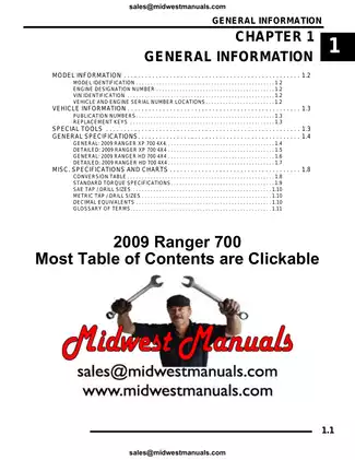 Polaris Ranger 700 EFI Digital Service Manual (2009)