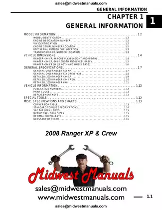 2008 Polaris Ranger XP, Crew & 6x6 Service Manual PDF