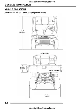 2008 Polaris Ranger Crew XP 6x6 shop manual Preview image 4