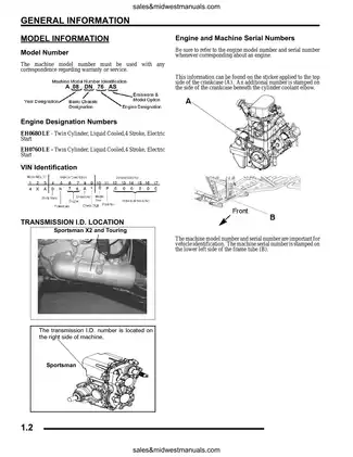 2008 Polaris Sportsman 800 series ATV service manual Preview image 2