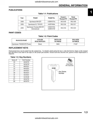 2008 Polaris Sportsman 800 EFI Service Manual Preview image 3