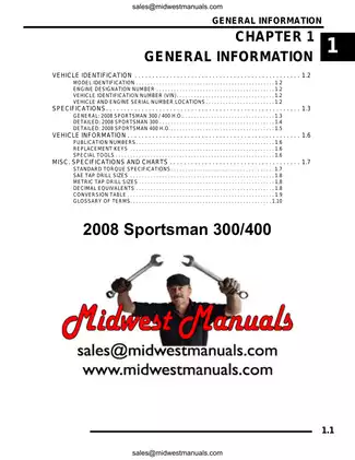 2008 Polaris Sportsman 300/400 H.O. Service Manual - Comprehensive Repair Guide