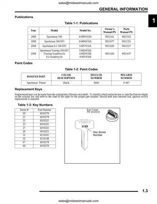 2009 Polaris Sportsman 500 ATV manual Preview image 3