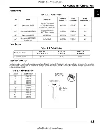 Comprehensive Service Manual for 2007 Polaris Sportsman 450, 500 EFI & X2 500 EFI Preview image 3